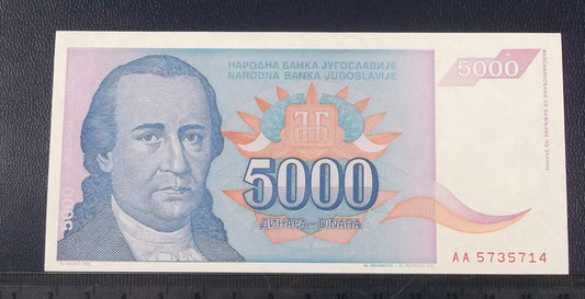5.000 dinarów JUGOSŁAWIA