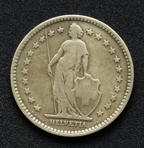 2 franki Szwajcaria (1874-1967) 10 g - Ag 835