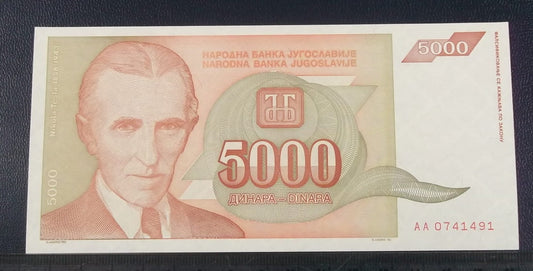 5000 dinarów JUGOSŁAWIA