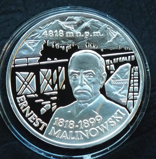 10 zł 100. rocznica śmierci Ernesta Malinowskiego (1818-1899)