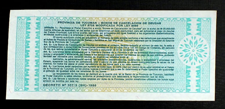 1 Austral - Argentyna Provincia de Tucuman