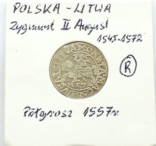 Półgrosz 1557 Zygmunt II August