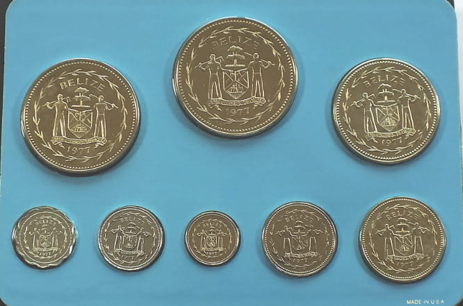 Zestaw 8 monet ptaki - BELIZE