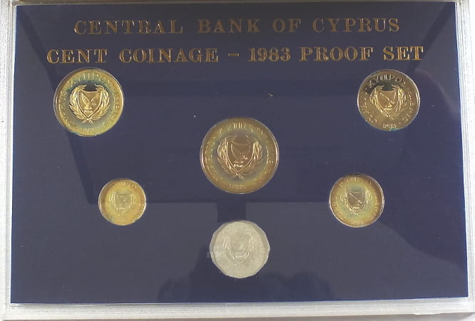 Proof Set 6 monet Cypr 1983