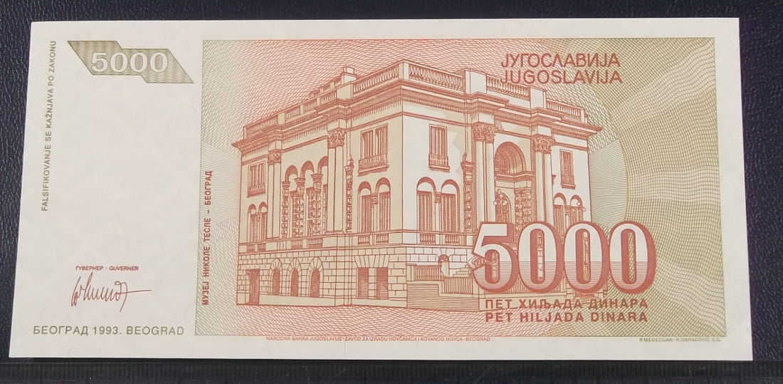 5000 dinarów JUGOSŁAWIA