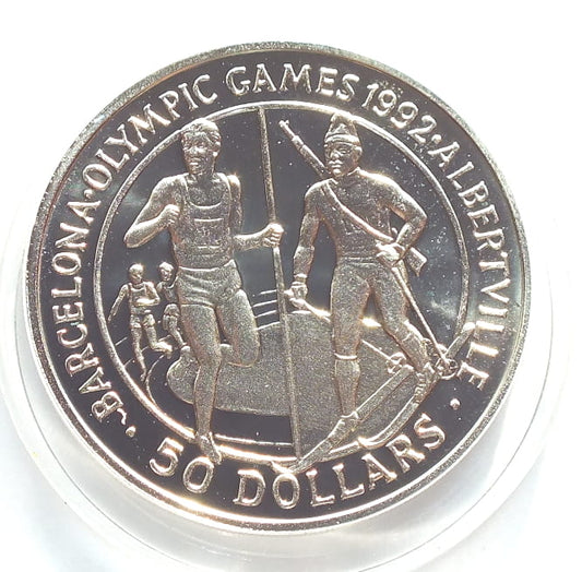 50 dolarów - Biatlon Cook Islands 28,28 g .925