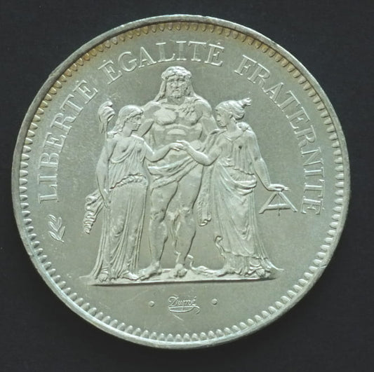 50 franków Herkules 1977 30 g srebra .900