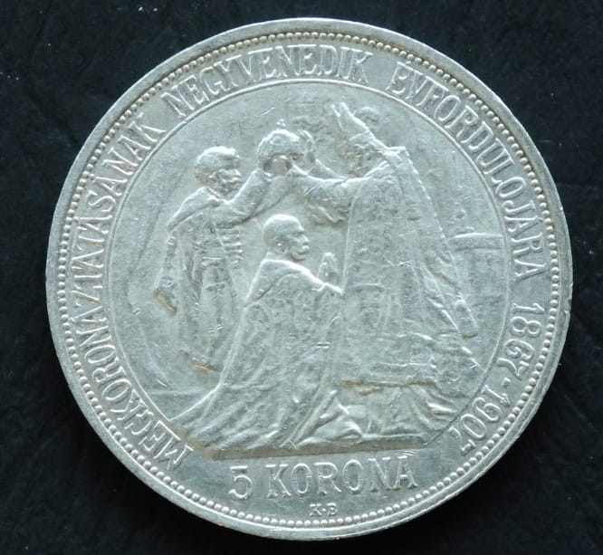 5 koron - 40. rocznica koronacji Franciszka Józefa I 1907 r.