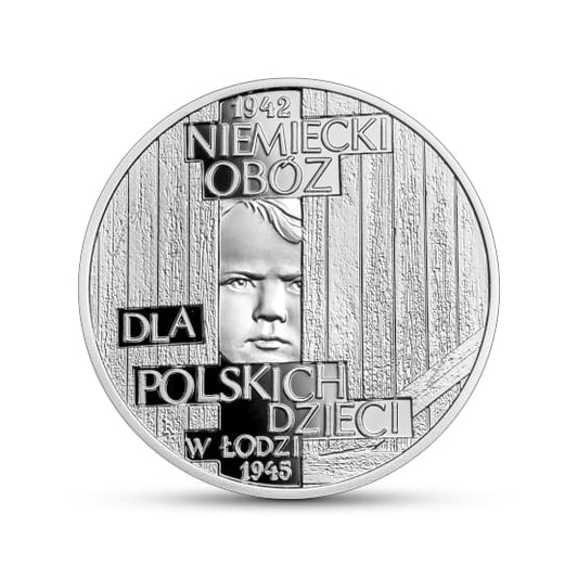Moneta 10 zł Niemiecki obóz dla polskich dzieci w Łodzi (1942-1945)