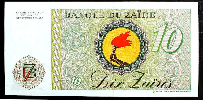 10 Zaires - Zair 1985 r.