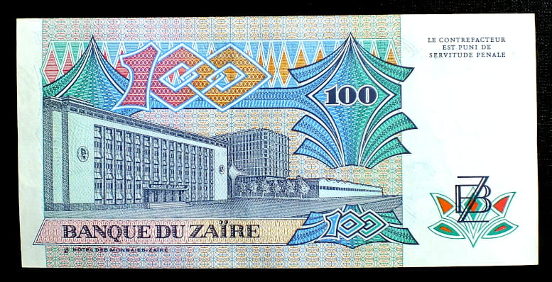 100 Zaires - Zair 1988 r.
