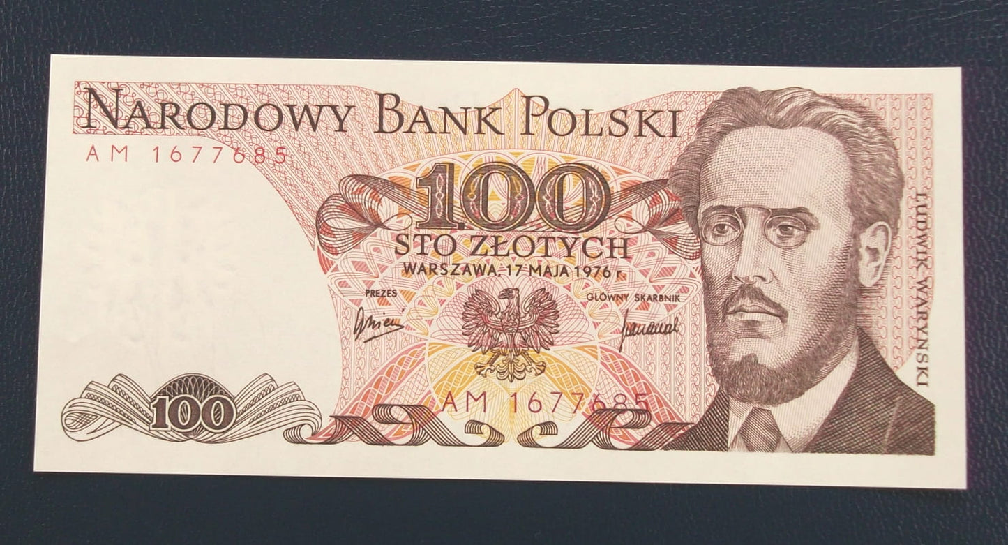 100 zł Ludwik WARYŃSKI 1976 UNC