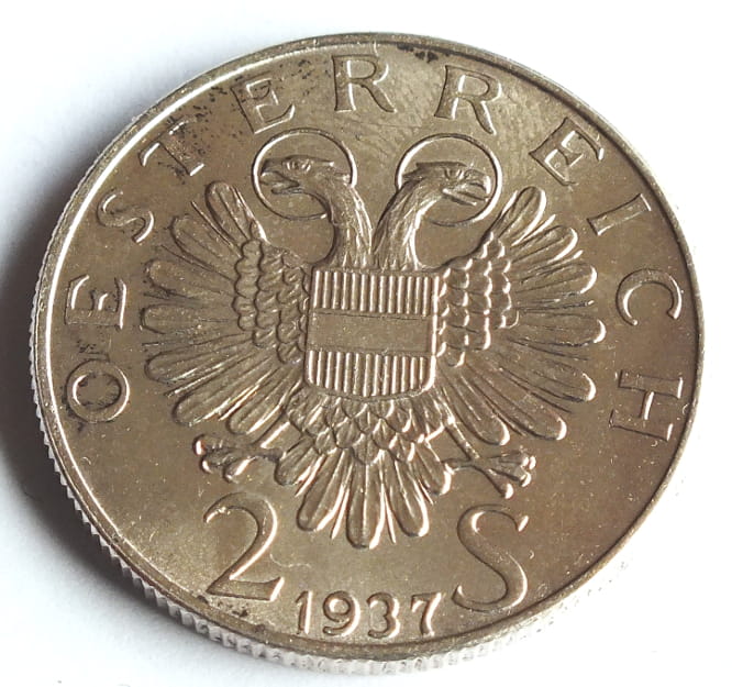2 Schillingi Fischer von Erlach 1937