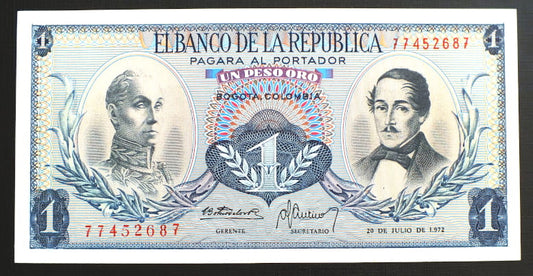 1 Pesos Oro - Kolumbia 1972
