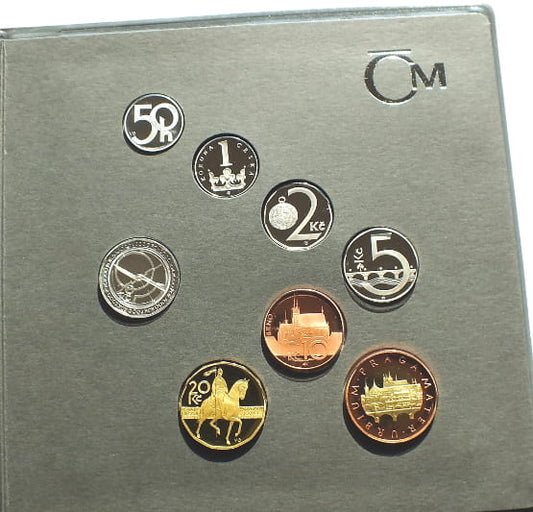 Zestaw Proof Czechy 2004 8 monet + medal AG