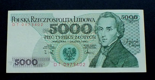5000 zł Fryderyk CHOPIN 1988 UNC