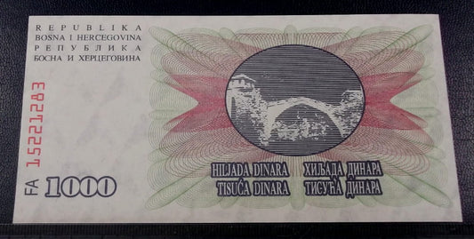 1000 dinarów BOŚNIA I HERCEGOWINA