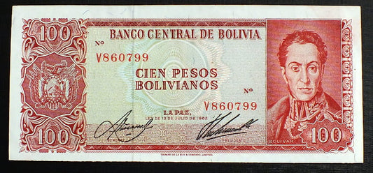 100 Pesos - Boliwia 1962 r.