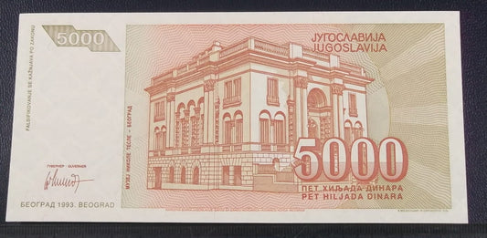 5000 dinarów JUGOSŁAWIA
