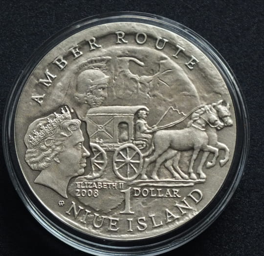 1 dolar Szlak Bursztynowy - Gdańsk 2008 NIUE