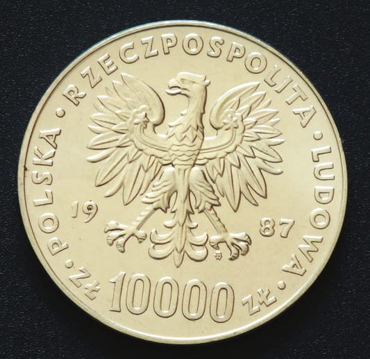 10000 zł Jan Paweł II - PAPIEŻ 1987 r.