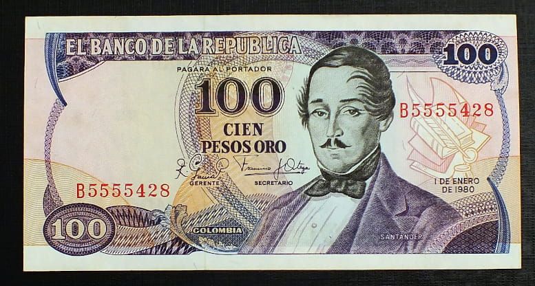 100 Pesos Oro - Kolumbia 1980 r.