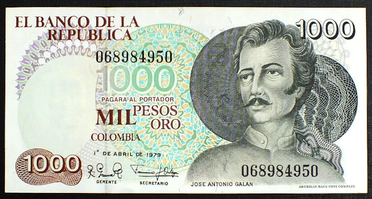 1000 Pesos Oro - Kolumbia 1979 r.
