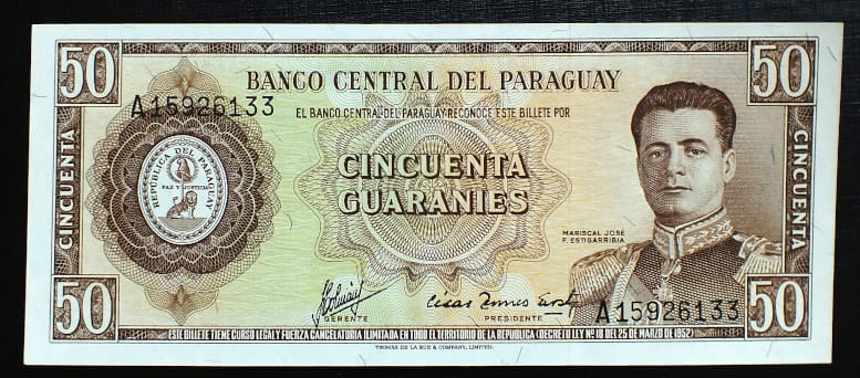 50 Guaranies - Paragwaj 1952 r.