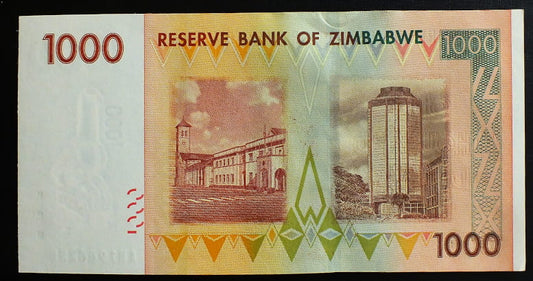 1000 Dollars - Zimbabwe 2007 r.