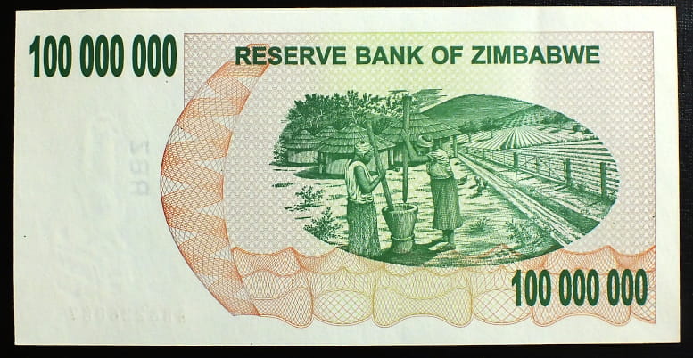 100 000 000 Dollars - Zimbabwe